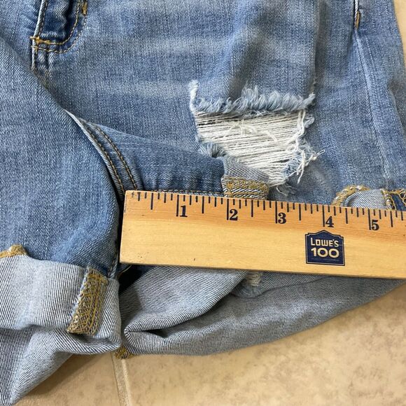 Altar’d State Distressed Denim Jean Shorts Womens size 31 Cuffed Raw Hem Stretch - Picture 7 of 13